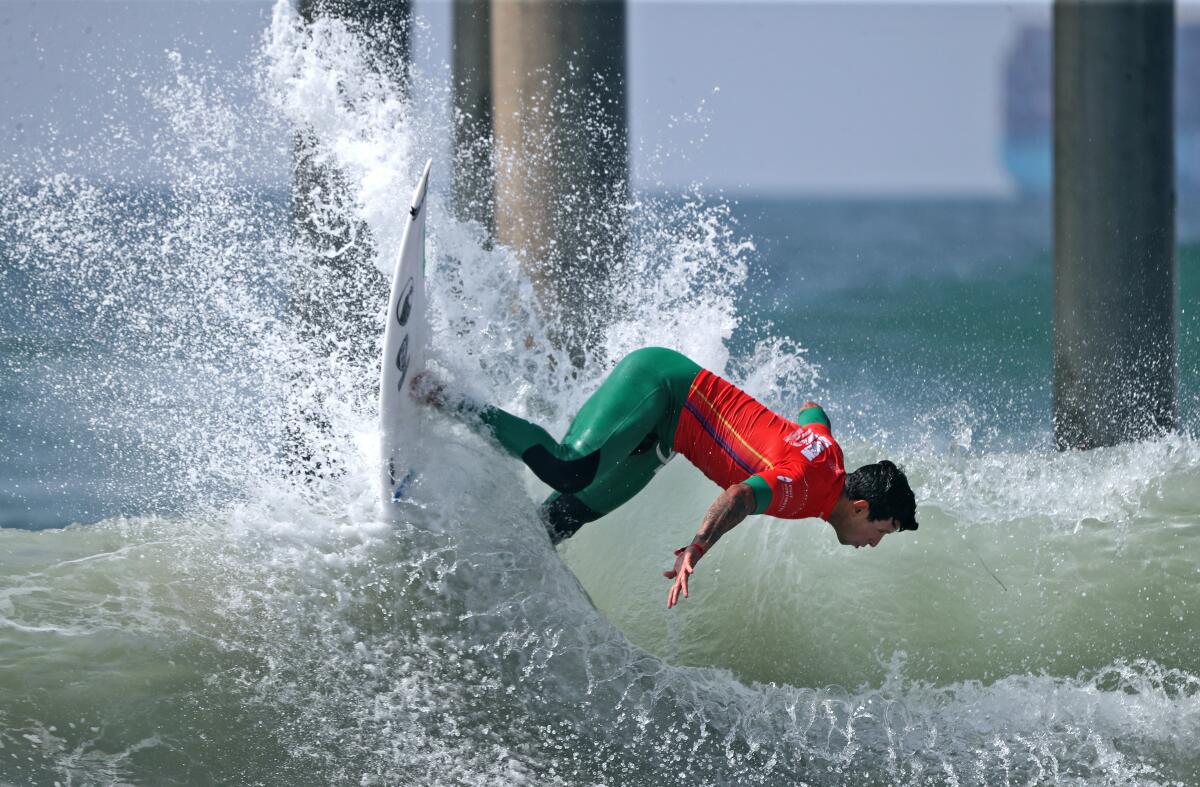 Alex Ribeiro of Brazil competes at the U.S. Open of Surfing.