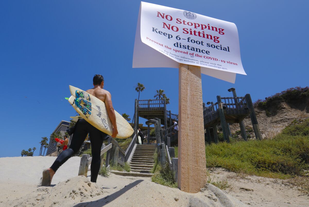 Over Memorial Day weekend, signs informed the public not to stop or sit on area beaches. The county says that as of Tuesday, sunbathers will be welcome again — unless the individual local jurisdiction decides to hold off.
