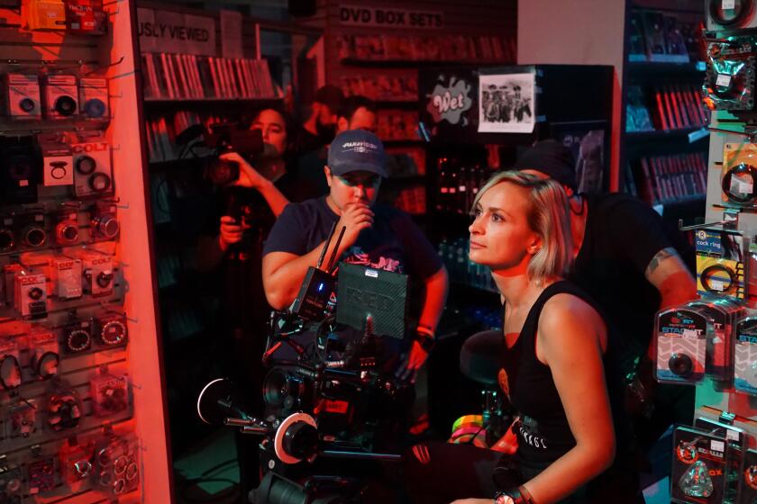 Cinematographer Halyna Hutchins on the set