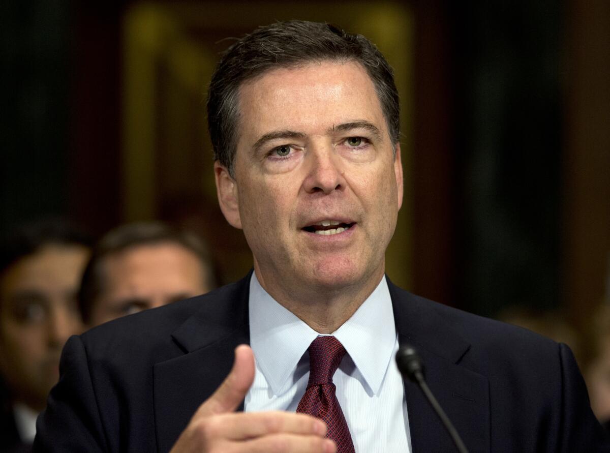 FBI Director James Comey, seen here Wednesday, says the FBI stopped several potential acts of violence in the month before the Fourth of July weekend.