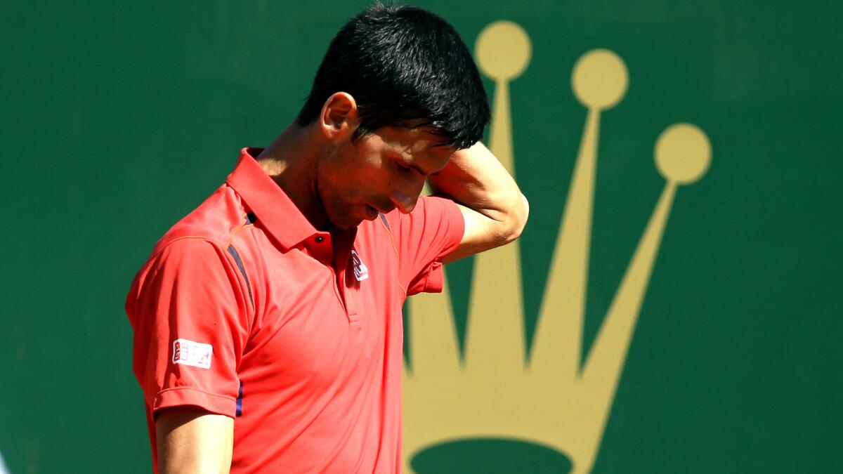 Novak Djokovic had a head-scratching performance Wednesday in Monte Carlo, falling to Jiri Vesely.