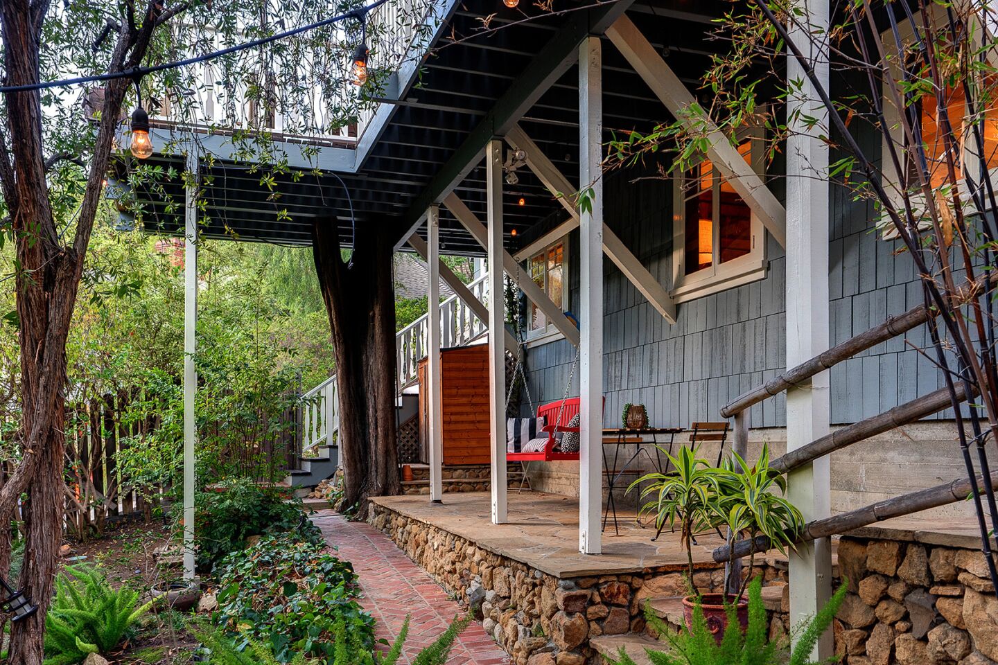 The shingle-clad Craftsman, built in 1912, is one of the original homes in the Hollywood Hills.