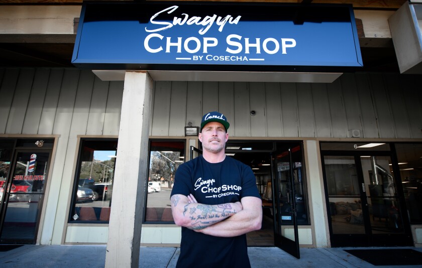 Chef Steve Brown in front of his Poway Swagyu Chop Shop.