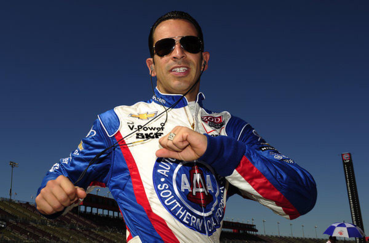 Helio Castroneves can go back to showing off his moves on the racetrack now.