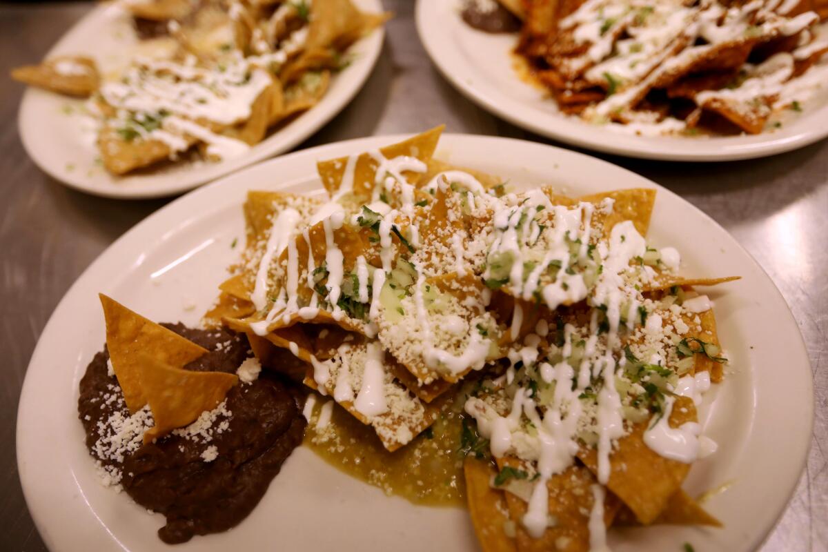 Chilaquiles at Lotería Grill.