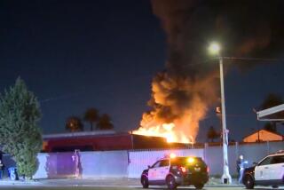 Los Angeles, California-Feb. 9, 2023-A deadly fire ripped through a building in South Los Angeles early Saturday morning, leaving one person dead. (OnScene)