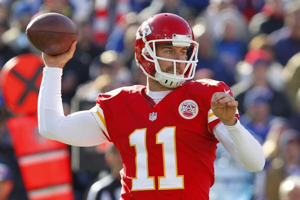 Kansas City quarterback Alex Smith will look to keep the Chiefs undefeated on the season when they travel to Denver to take on the Broncos in an AFC West showdown on Sunday.