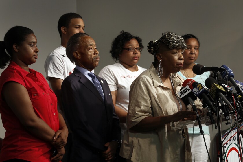 The family of Eric Garner, who died in police custody last year, announced they received a settlement with the NYPD, but that they have not received justice. Eric Garner's mother, Gwen Carr, thanks all those who helped.