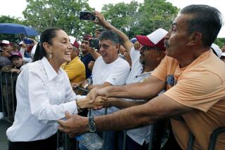 Former Head of Government of Mexico City and presidential pre-candidate for the Morena party, Claudia Sheinbaum, greets supporters during a rally in Guadalajara, Jalisco state, Mexico on July 9, 2023. Just under a year ahead of Mexico's 2024 presidential election, the battle to become the ruling Morena party's candidate is in full swing, with former foreign minister Marcelo Ebrard and ex-Mexico City mayor Claudia Sheinbaum at the fore. The ruling party candidate is expected to be announced on September 6, 2023, based on a public opinion poll, before entering the main stage of the race against the opposition. (Photo by ULISES RUIZ / AFP) (Photo by ULISES RUIZ/AFP via Getty Images)