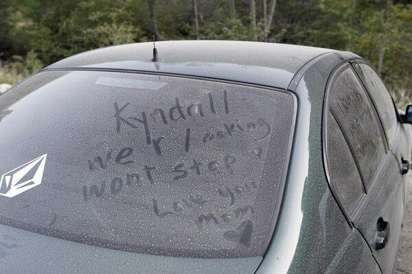 Message on the windshield