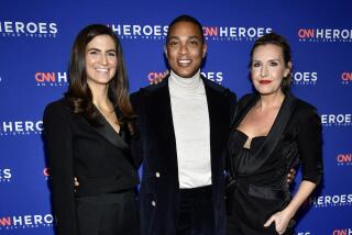 Kaitlan Collins, Don Lemon and Poppy Harlow smile and pose for a photo together in black, formal attire.