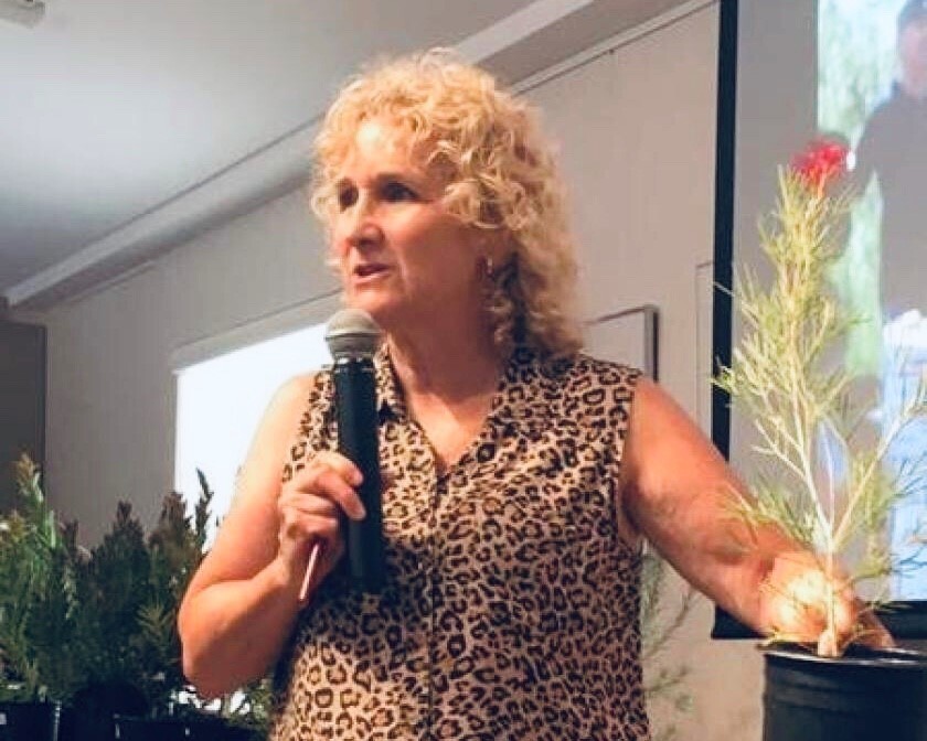 Nan Sterman, host of the KPBS-TV gardening show, ‘A Growing Passion,’ gives a presentation Aug. 3, 2019 at La Jolla Community Center.