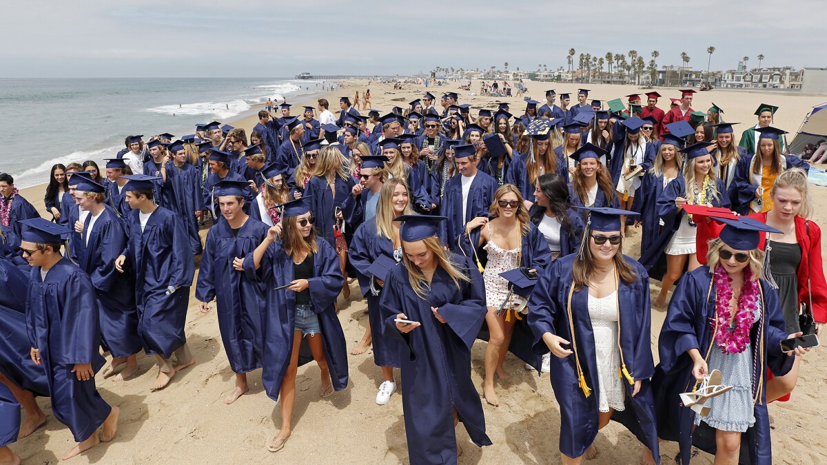 Newport Mesa Unified Says In Person Graduations And Promotions Being Planned For June Los Angeles Times Newport High School 2022 Graduation