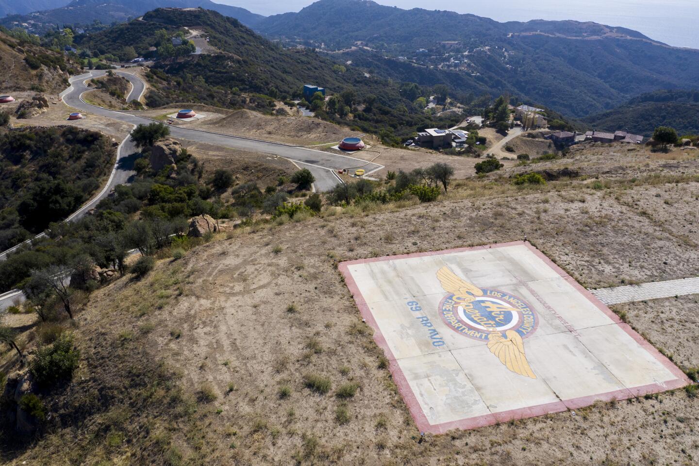 Remote wildfire base in the Santa Monica Mountains