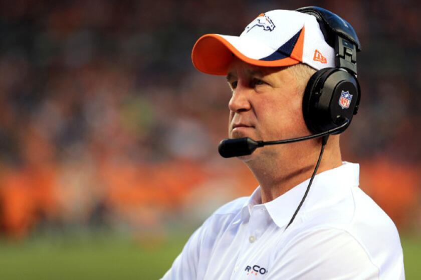 Coach John Fox had led the Denver Broncos to a 7-1 start this season.