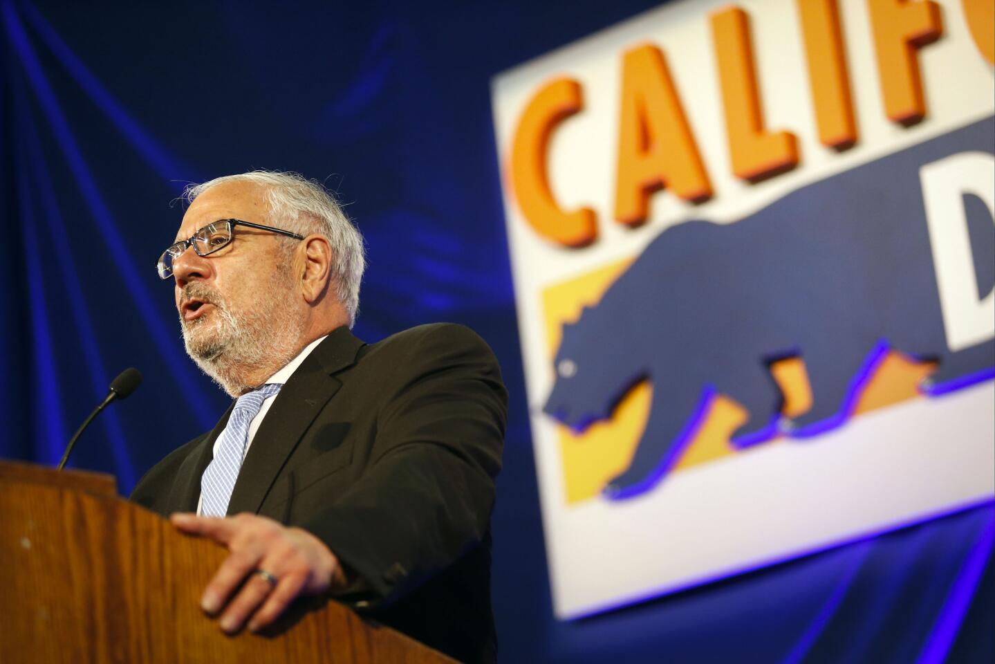 Former Rep. Barney Frank of Massachusetts speaks at the California Democratic Party Convention in Anaheim.