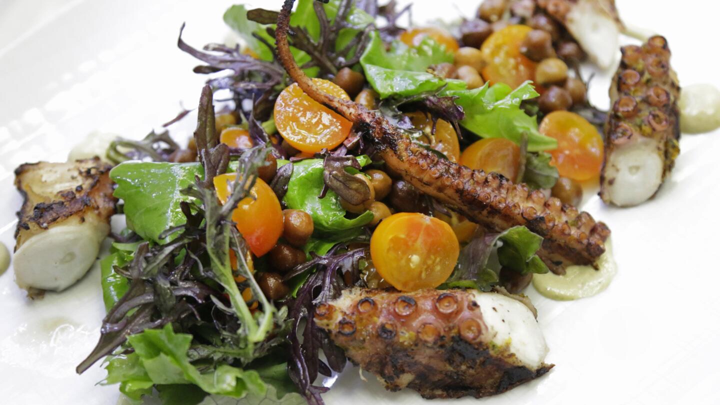 Redbird's Grilled Spanish octopus is a nod to the tapas influence.