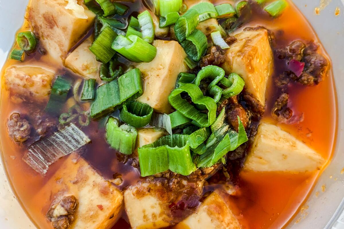 A mapo tofu dish from Cui Hua Lou.