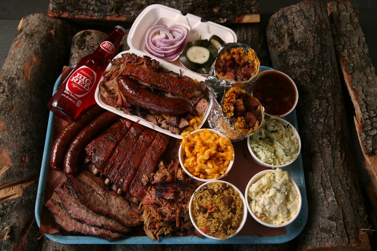 Platter from Ray's BBQ in Huntington Park. 