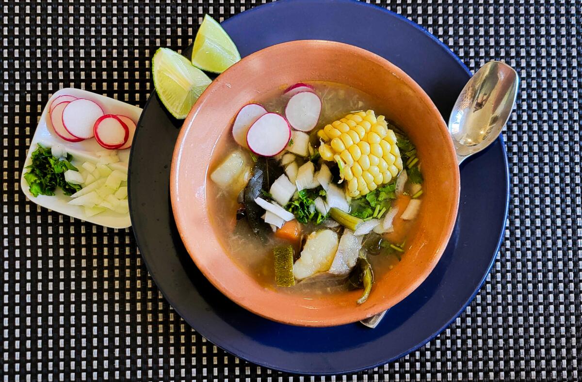 This caldo de res is a modified version of a beef stew with chayotes recipe by Lorenza Munoz.