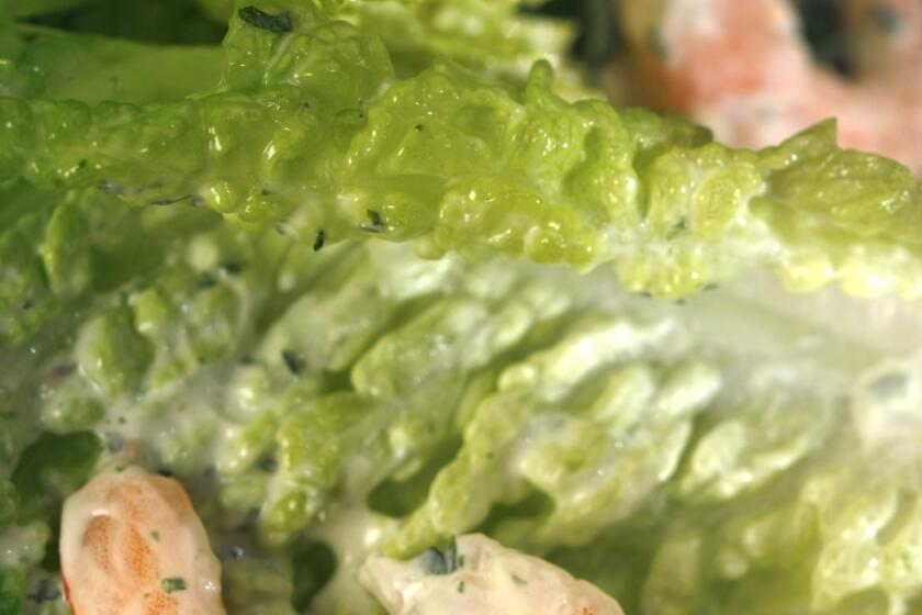 Rich with bright flavors, this salad comes together in only 20 minutes. Recipe: Romaine salad with shrimp and Green Goddess dressing