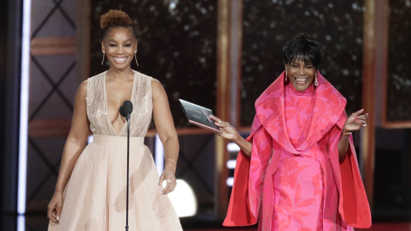 Actresses Anika Noni Rose, left, and Cicely Tyson present the award for limited series.