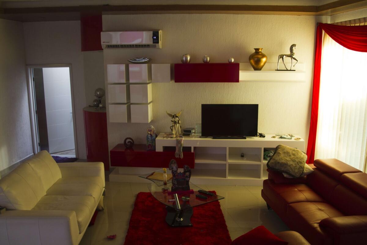 View of the living room in the house of drug trafficker Enrique Plancarte aka "Quique Plancarte" in Nueva Italia, state of Michoacan, Mexico, on January 17, 2014. The house was taken by members of the Self-Protection militias. AFP PHOTO/Hector GuerreroHECTOR GUERRERO/AFP/Getty Images ** OUTS - ELSENT, FPG, TCN - OUTS * NM, PH, VA if sourced by CT, LA or MoD **