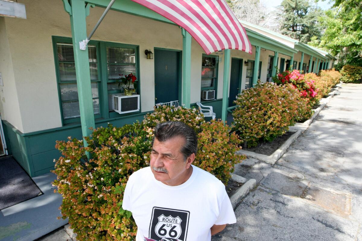 La Crescenta Motel manager O.J. Rodriguez talks about the ten years he's spent managing the motel. Rodriguez said demand is as strong as ever thanks mainly to a few decorating efforts to spruce up the retro look of the motel.