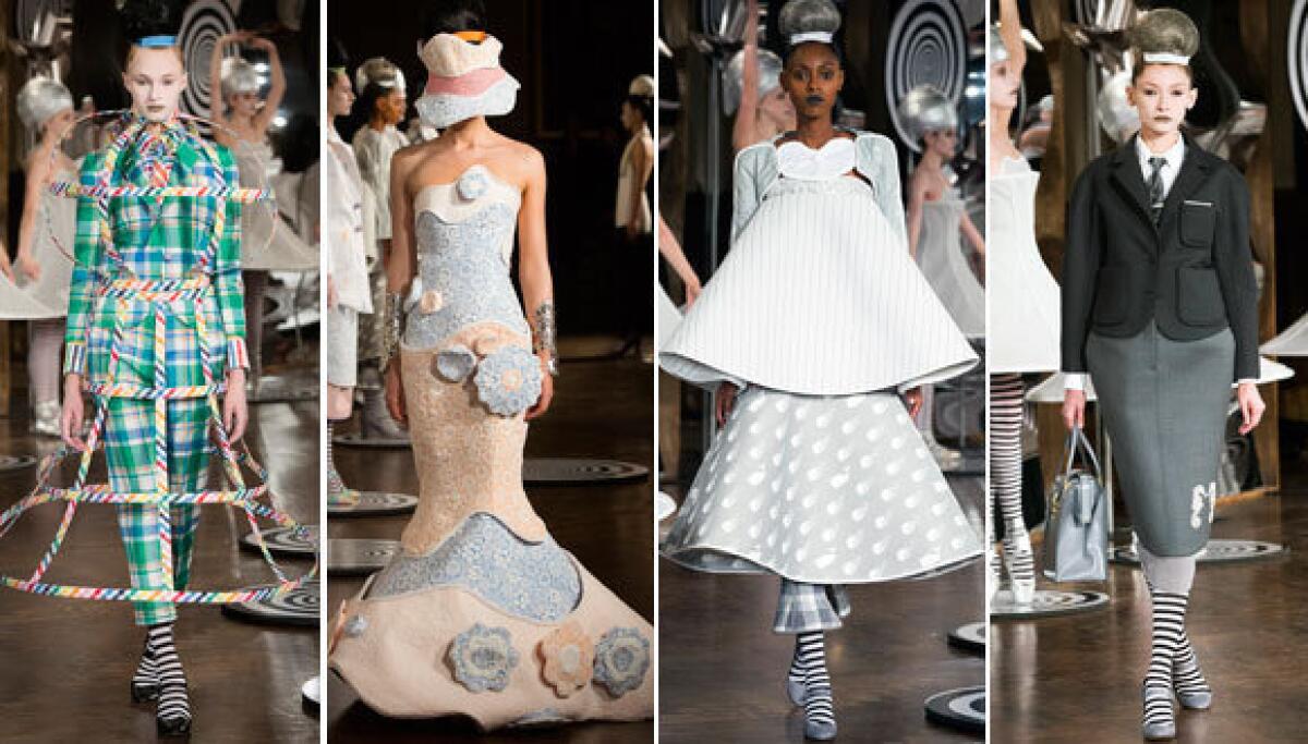 Looks from the Thom Browne spring - summer 2013 collection shown during New York Fashion Week.