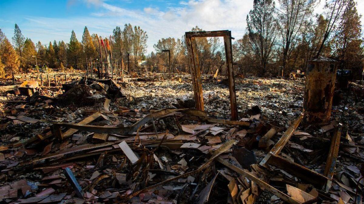 Paradise Community Village, once a thriving 36-unit apartment complex, is reduced to rubble after the Camp fire ravaged the town of Paradise.