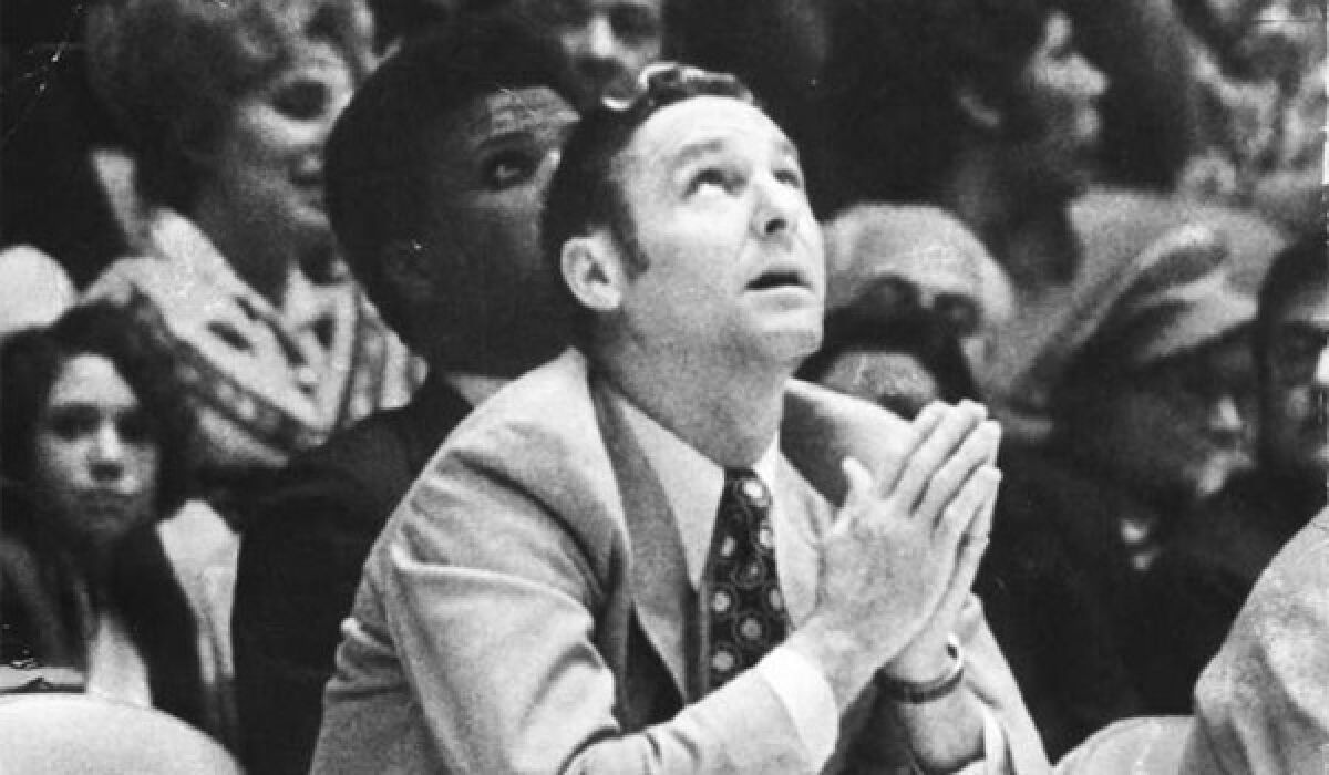 Lakers Coach Bill Sharman during a game in 1971.