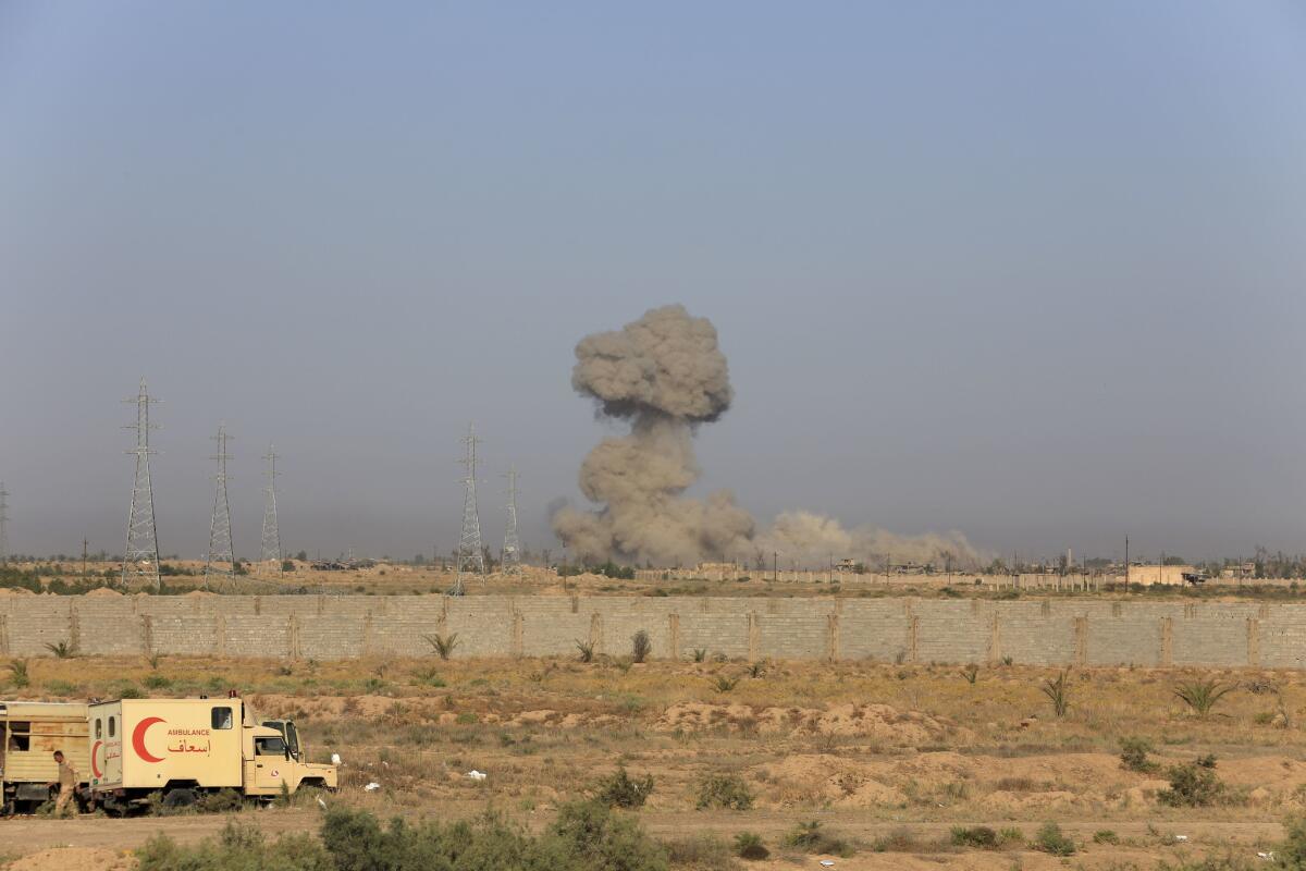 Iraqi military forces carry out an offensive to retake Fallouja on May 30, 2016.