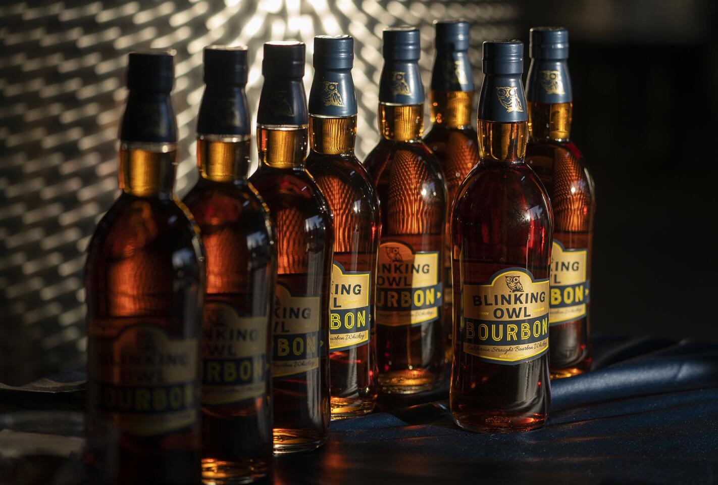 The Blinking Owl California straight bourbon whiskey at the Blinking Owl Distillery in Santa Ana.