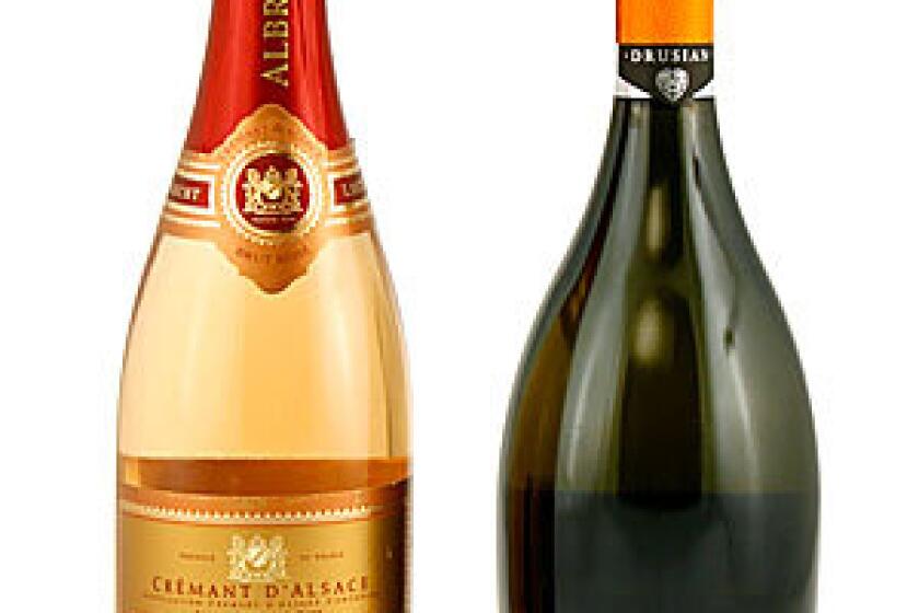 COOKING TOGETHER: Licien Albrech's Cremant D' Alsace (left) and Drusian's Cartizze VSQPRD.