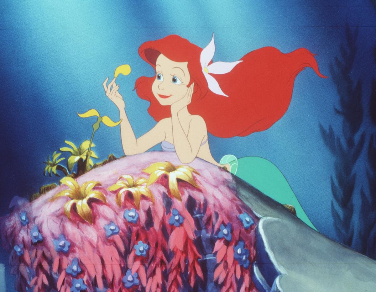 A young mermaid named Ariel (voice of Jodi Benson) in the animated feature "The Little Mermaid" (1989)