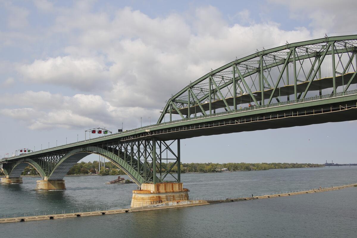 The Peace Bridge near Buffalo, N.Y., where Pascale Ferrier was arrested