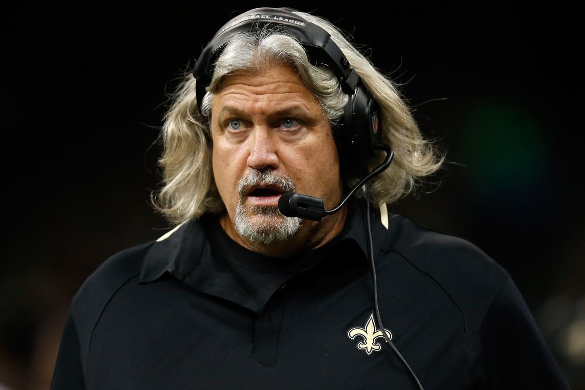 Saints defensive coordinator Rob Ryan stands on the sidelines during a game against the Cardinals in 2013.