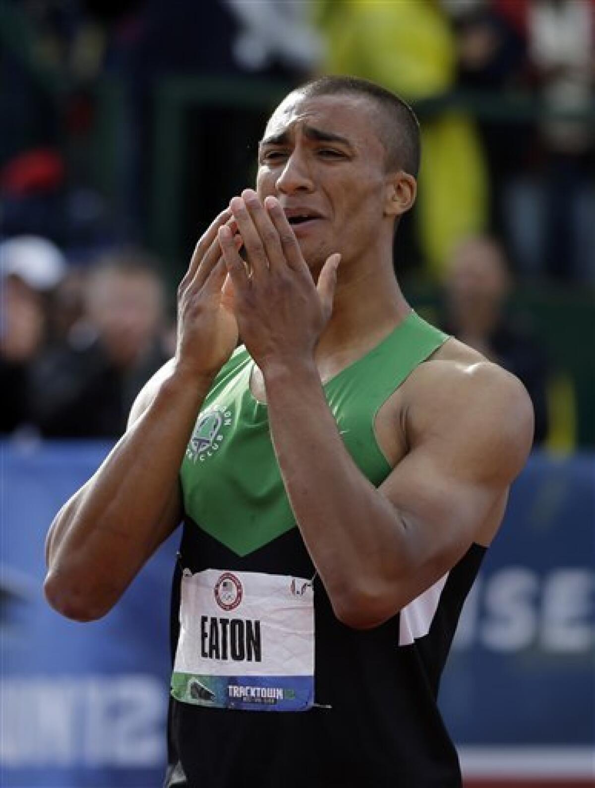 Ashton Eaton sets world record in decathlon - The San Diego Union-Tribune