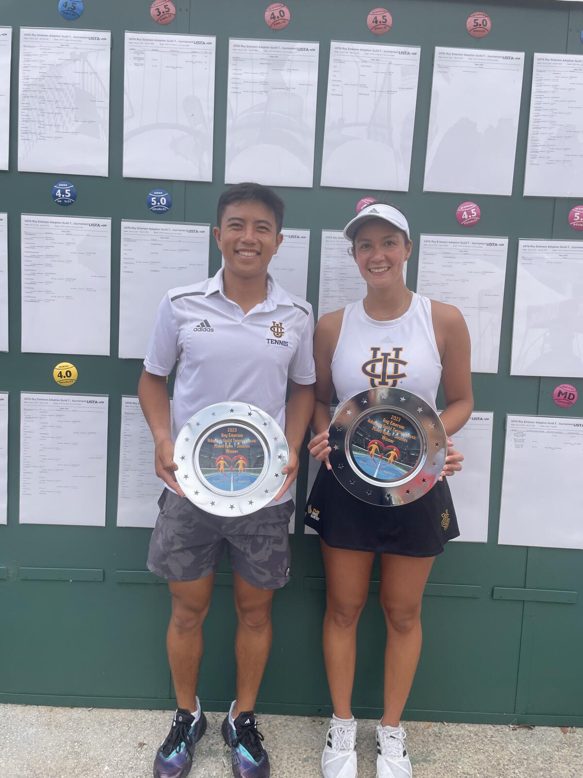 Matthew Sah and Alyssia Fossorier of UC Irvine won the Adoption Guild mixed doubles title.