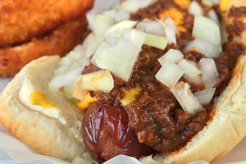 Marty's chili dog with everything.