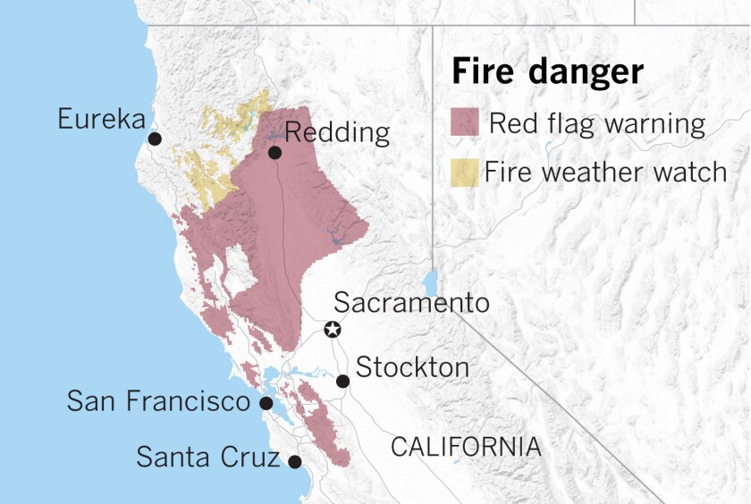 Northern California Braces For Fire Weather As Southland Expects Rain Those Events Are Related Los Angeles Times