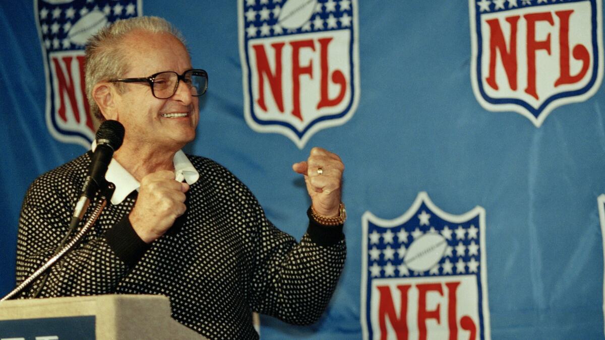 Alex Spanos, seen here in 1993, bought a majority stake in Chargers in 1984. He contributed millions to charities and Republican causes.