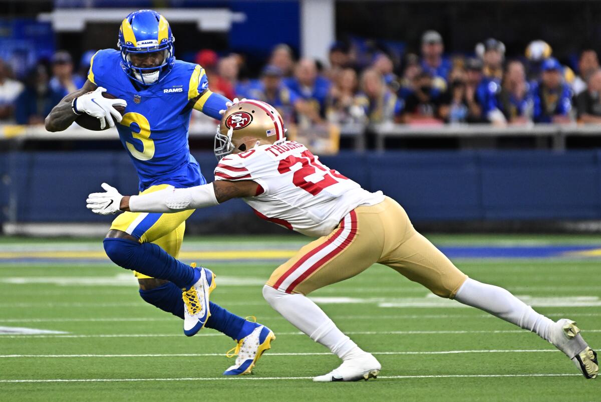 Rams receiver Odell Beckham against the 49ers in the NFC Championship game.