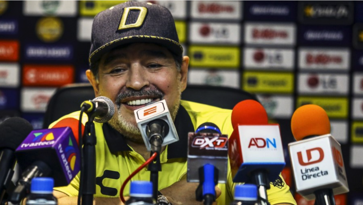 Maradona en su tiempo por Dorados de México. Foto AFP