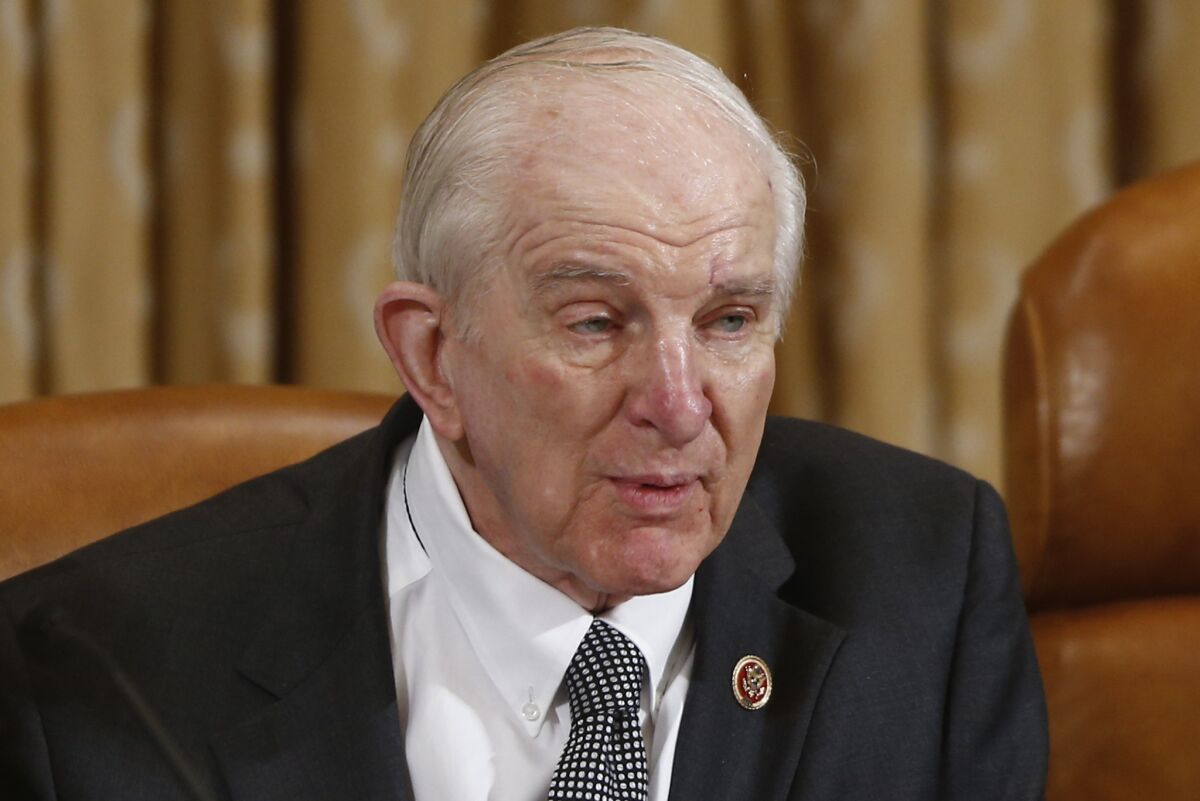 Rep. Sam Johnson (R-Texas) speaks during a House Ways and Means Committee hearing on Capitol Hill. He was one of two GOP lawmakers to abandon bipartisan talks on immigration reform Friday.