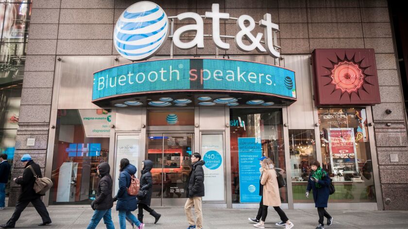 An AT&T store in Times Square in New York in 2017.