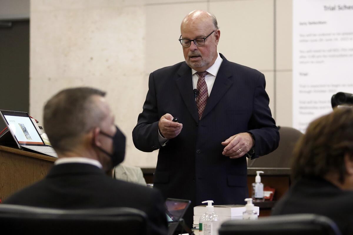 Robert Sanger, Paul Flores' defense attorney, concludes his case during closing arguments in Flores' murder trial.