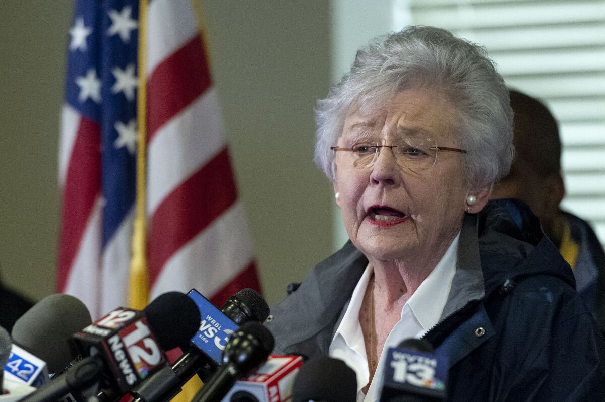 Alabama Gov. Kay Ivey speaks at a news conference on the state's broken corrections system, on July 22, 2019.