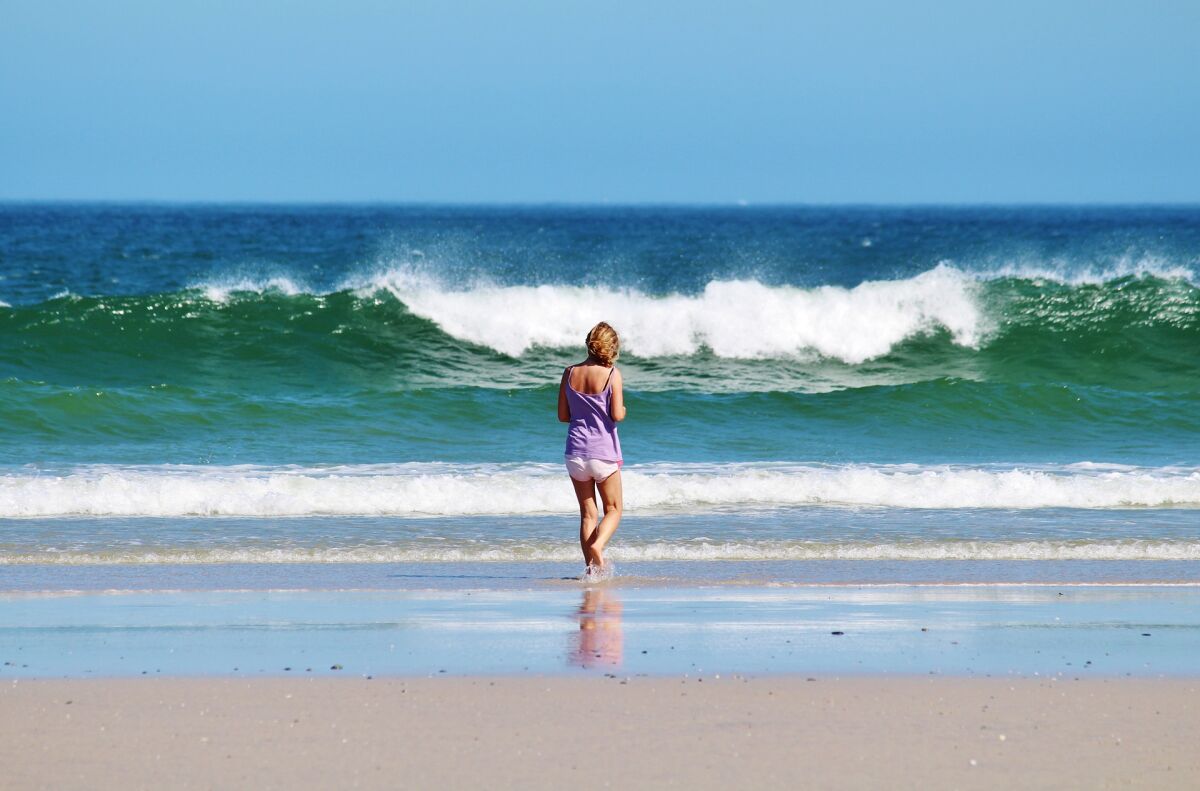 Woman at ocean