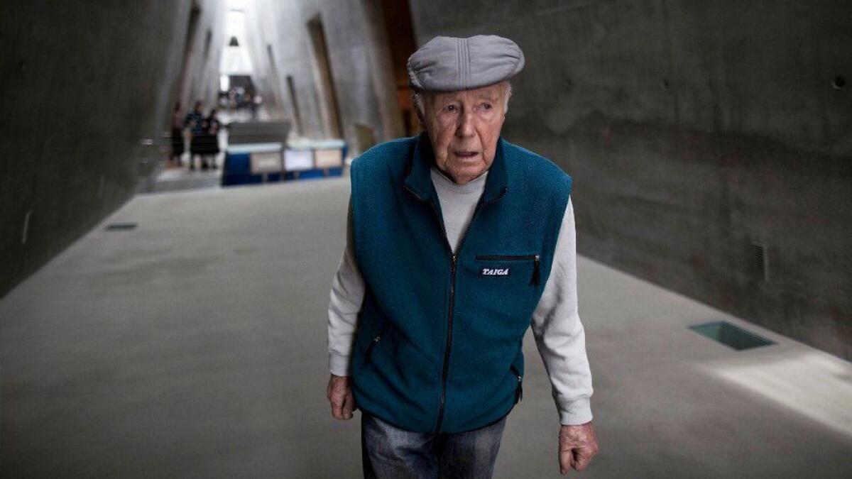 Simcha Rotem is seen during a visit to the Yad Vashem Holocaust Memorial Museum in Jerusalem on Jan. 27, 2014.